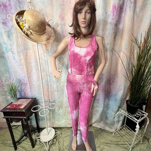 NEW📌Zinati Sexy Set Scrunch Butt Sport Leggings & Crop Top Set Pockets L/XL